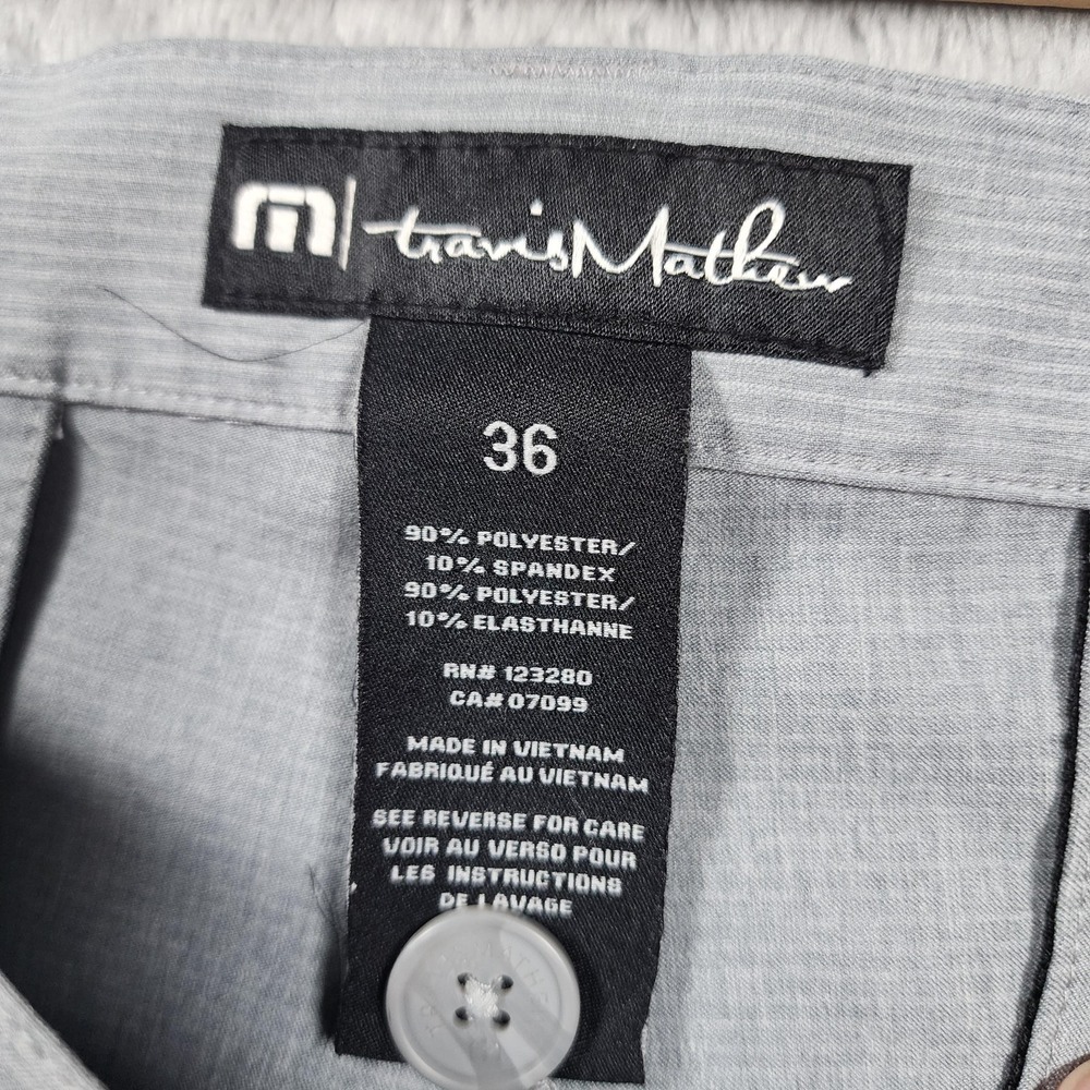 Travis Mathew Shorts Mens 36 Gray Microstripe 10" Inseam Stretch Chino Golf - Picture 6 of 8